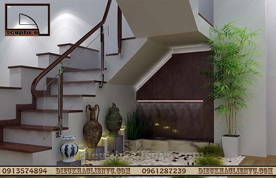 Mẫu thiết kế tiểu cảnh gầm cầu thang đẹp